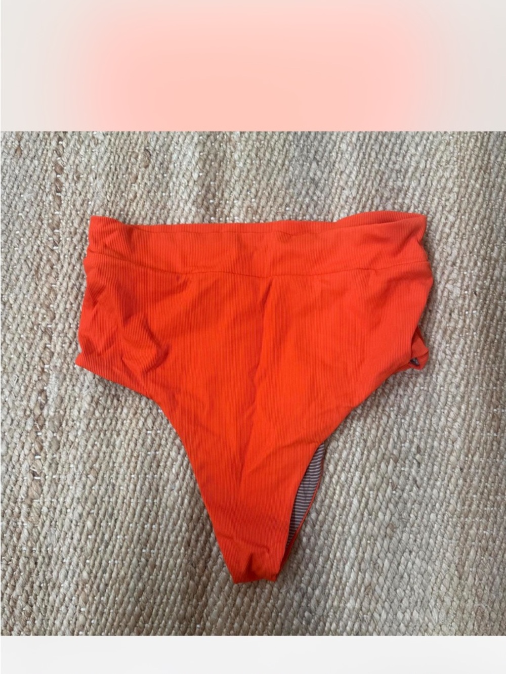 acacia swimwear Orange Ribbed Bikini Bottoms